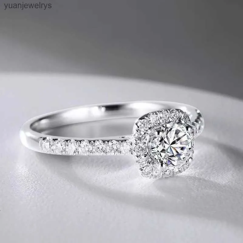 Ronde Designer ring Luxe echte 100% moissanite en 100% 925 zilveren ringen voor dames heren diamant mode bruiloft Verlovingscadeau voor vrouwen met doos topkwaliteit