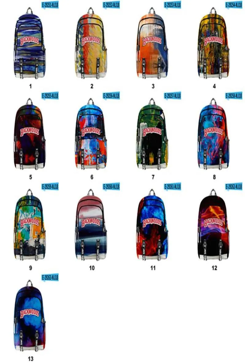 13 Styles Backwoods Cigar 3D Ink Painting Backpack for Men Boys Laptop 2 Straps Travel Bag School Shoulders Bags a419686062