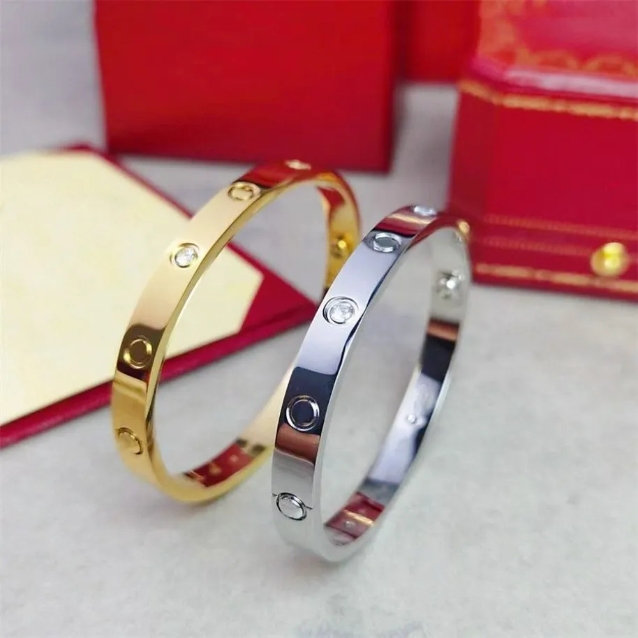 Srebrna różowa złota bransoletka urok Bracelets Designer dla kobiet mężczyzn biżuterii Diamentowe Banles Belche293h