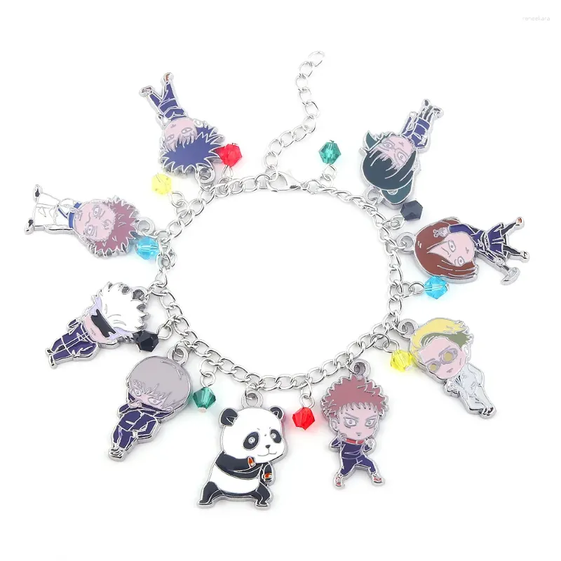 Länk armband anime jujutsu kaisen charm armband yuji itadori fushiguro megumi kugisaki nobara gojo satoru togge inumaki figur armband