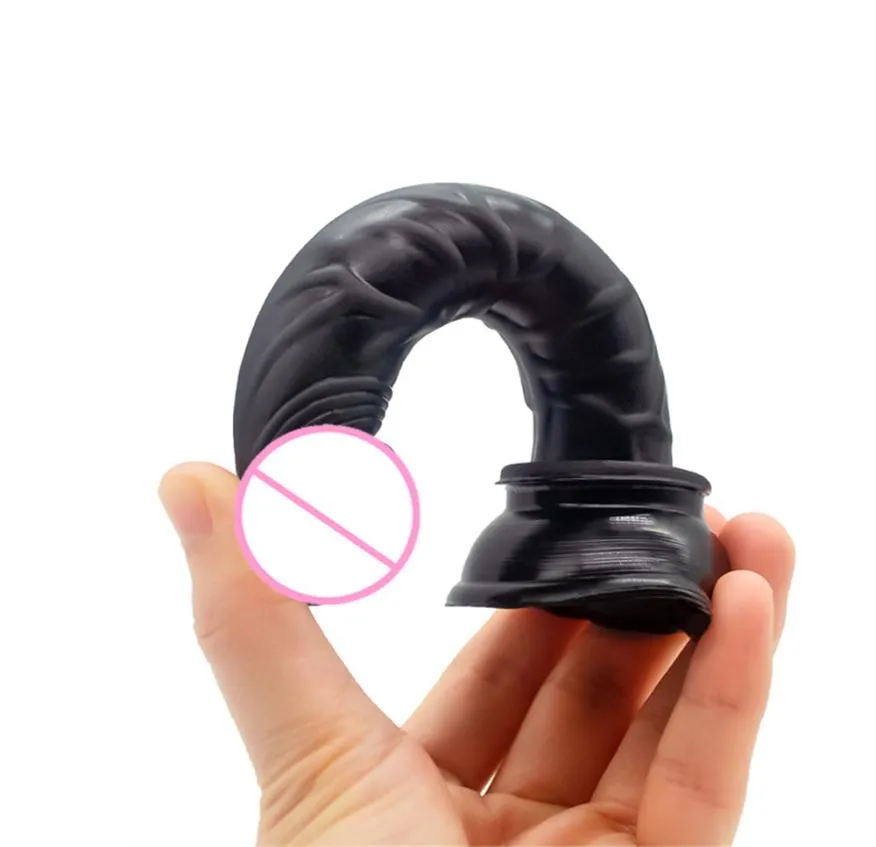 Juguetes para adultos Soft Silicone Jelly Mini Consoladores Mujeres Realista Pequeño Pene GSpot Anal Plug Dick Ventosa Productos Sexuales Female7115774