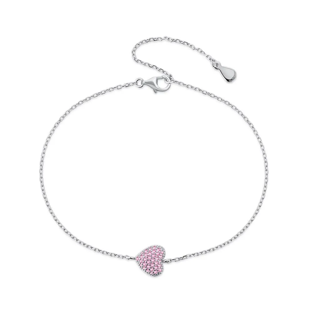 925 Bransoletka srebrnego serca Crystal CZ cyrkon 2024 Modna biżuteria Najlepsze prezenty dla dziewczyny