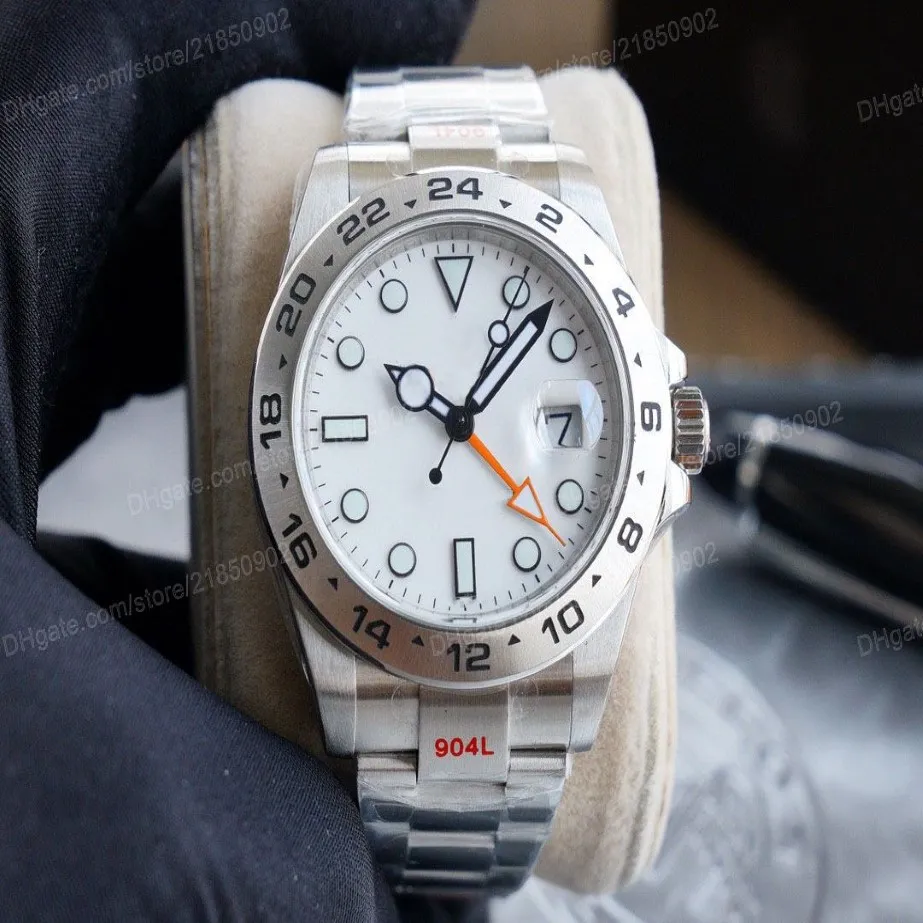 Explorer II Мужские часы мужские мужские часы Механический автоматический браслет с резиновым ремешком 42 мм с модифицированным Asia 2813 Explorer Wh268t