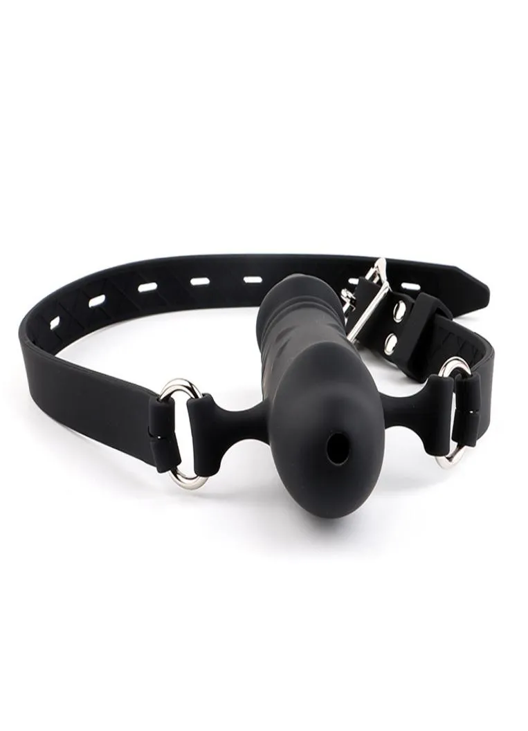 Bouche Gag Gode Fixation Orale Harnais Bondage Bracelet En Cuir Sur Jouets Sexy Pénis Plug Silicone DoubleEnded Godes Pour Couple Femmes9654217