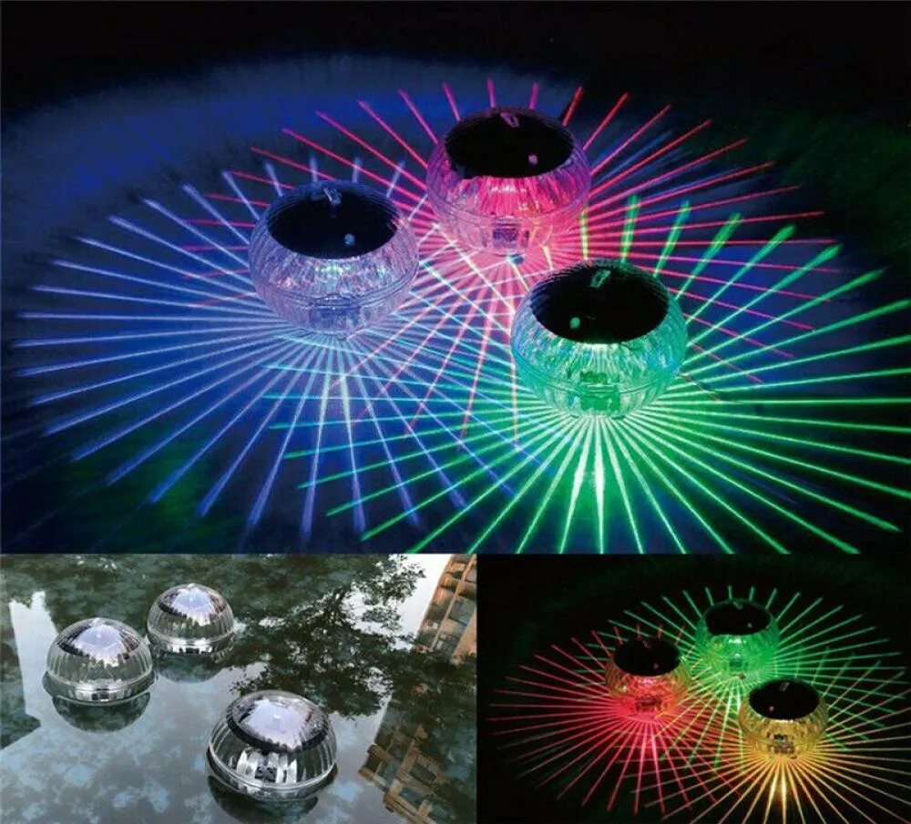 Luce da discoteca a LED Piscina Impermeabile LED Energia solare Multi colore che cambia Lampada a deriva dell'acqua Luce galleggiante Dropship di sicurezza 108474856