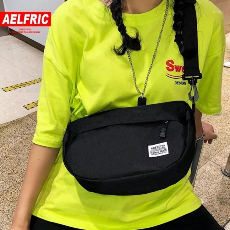 Aelfric unisex talia w talii klatki piersiowej Fanny Pakiet Women Street Style Hip Hop Pakiet Duża pojemność torba krzyżowa Pakiety Streetwear12574