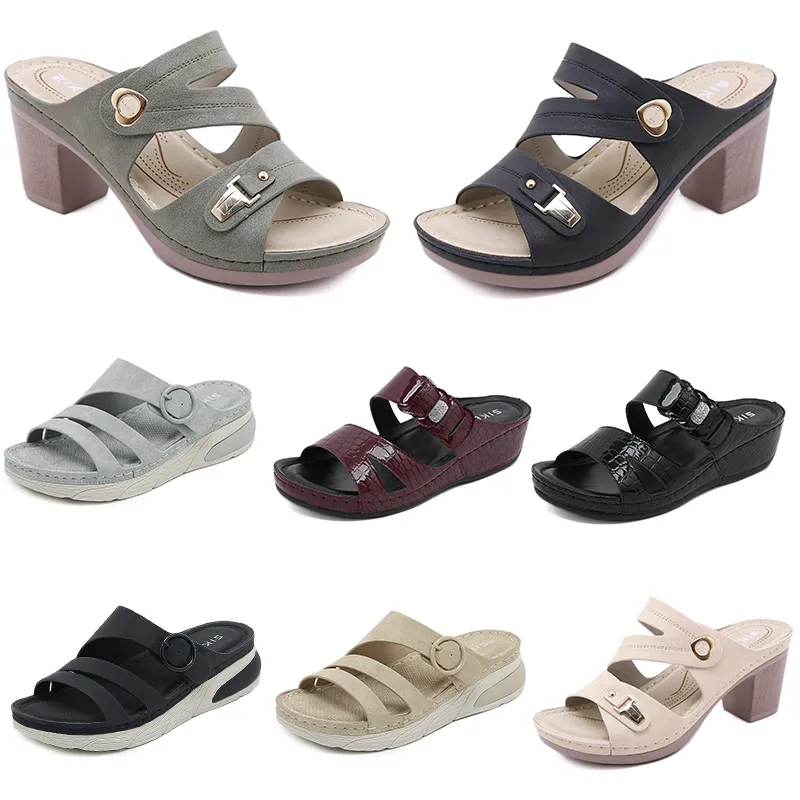 2024 scarpe da donna estive Sandali tacchi bassi Superficie in mesh Tempo libero Mamma Nero bianco rosso verde taglia grande 36-42 O21-1 GAI