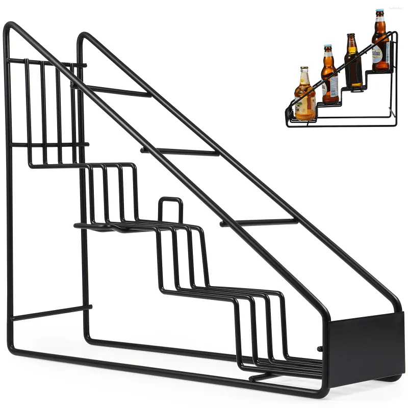 Küche Lagerung Abgestufte Regal Sirup Rack Für Kaffee Bar Arbeitsplatte Edelstahl Zucker Organizer Halter Flasche