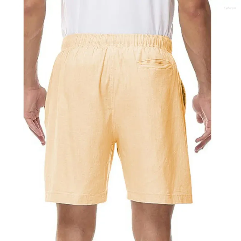 Herren-Shorts, elastische Taille mit Taschen, Sommer-Fitness-Kordelzug zum Laufen