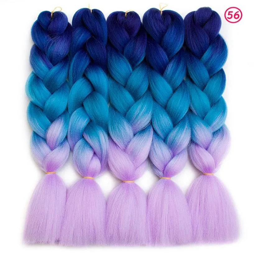 Kanekalon entier Ombre Tressage cheveux synthétiques Crochet tresses 24 pouces 100g Ombre deux tons Jumbo tresse extension de cheveux 8229914