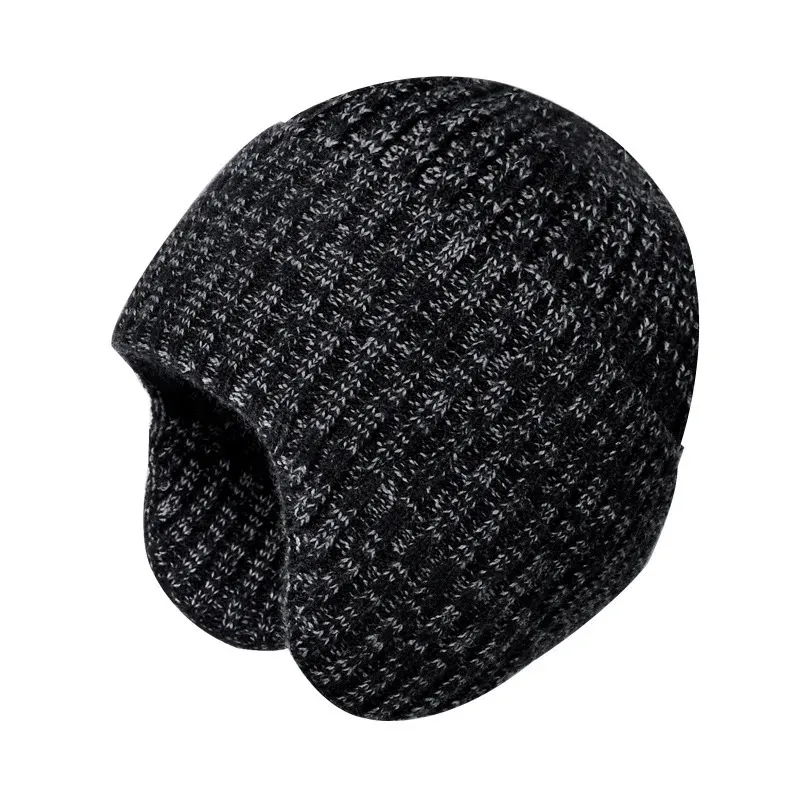Winter Outdoor Warm Simple Hat Men Women Big Head Thickened Knitted Wool Cap Coldproof Package Ear Capped Cap Free Shipping