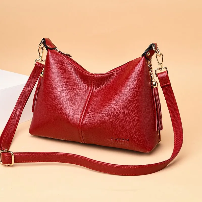 2024 Nieuwe Luxe Designer Effen Kleur Vrouwen Handtas Koreaanse Versie Mode Rode Schouder Tas Dames Pu Lederen Crossbody Tas bols