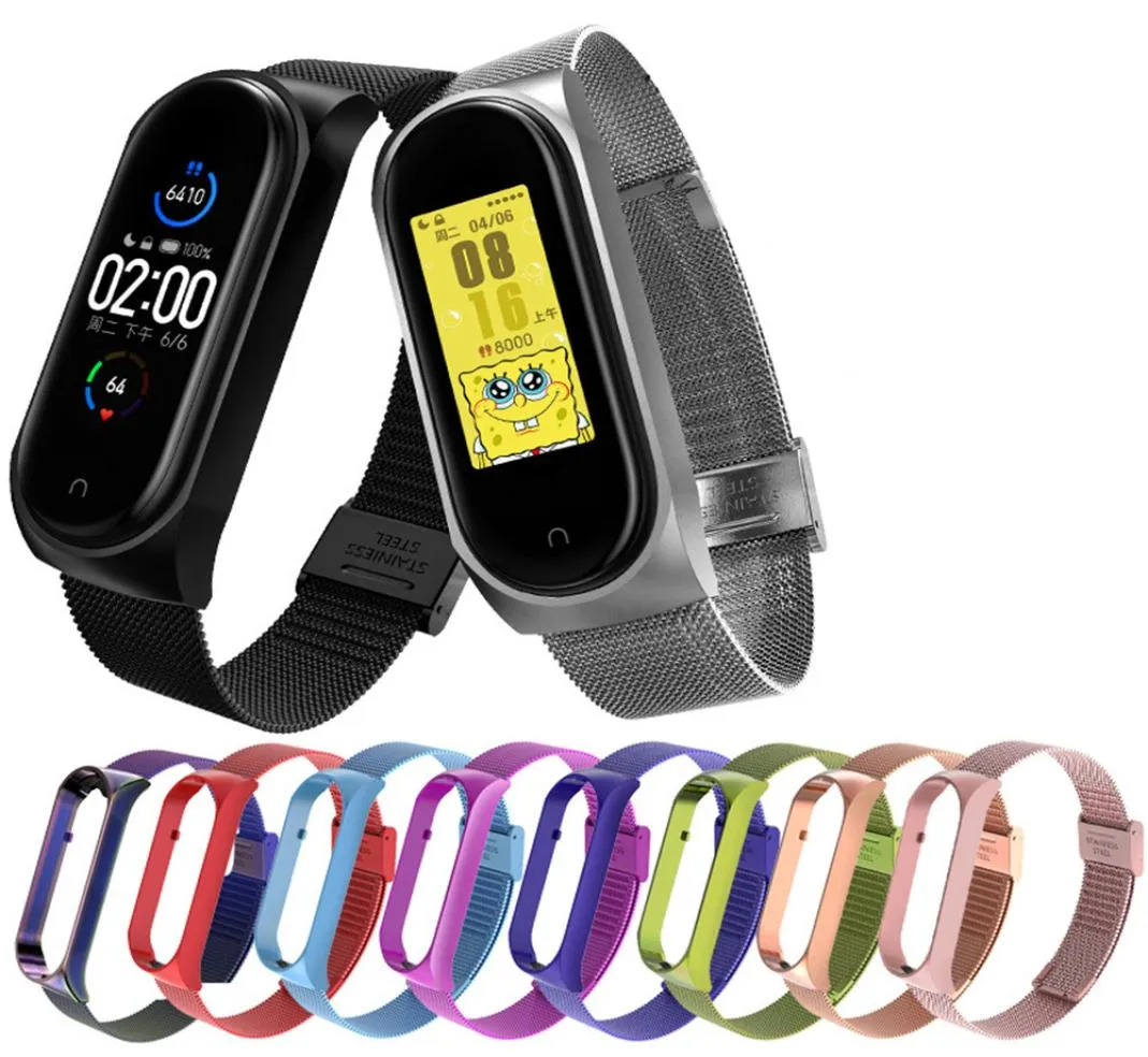 Xiaomi Mi Band 5の金属リストストラップ5ブレスレットミラネーゼブレスレットXiaomi Miband 5リストバンドベルトメタルアクセサリー8277570