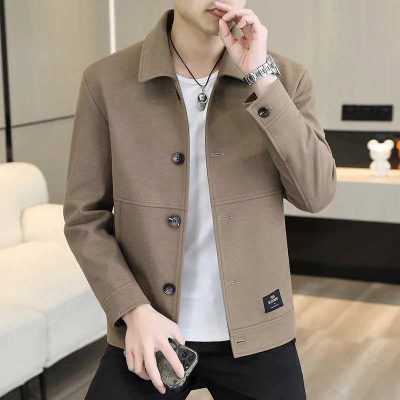 Spring Casual Jacket Men Kurtka Slim Fit Short Style Youth Men Clothing Spring and Autumn Light Dojrzały styl Ubrania klapowe