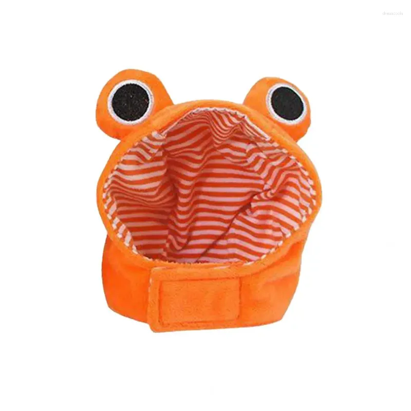 Dog Apparel Adjustable Pet Hat Plush Frog Headgear Fastener Tape Set For Cosplay Parties Novelty Winter Warm Po Props Holiday