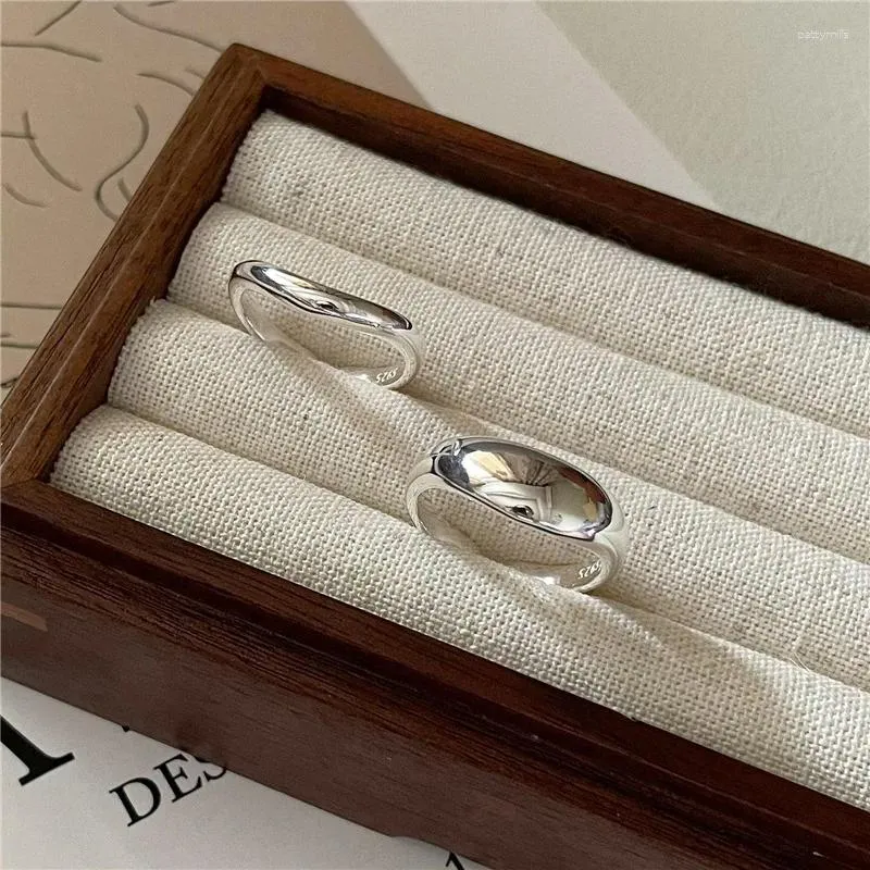 Klusterringar uniorsj 925 sterling silver smycken koreansk minimalistisk stil oregelbunden tunn 3mm och tjock 7mm öppen för kvinnor