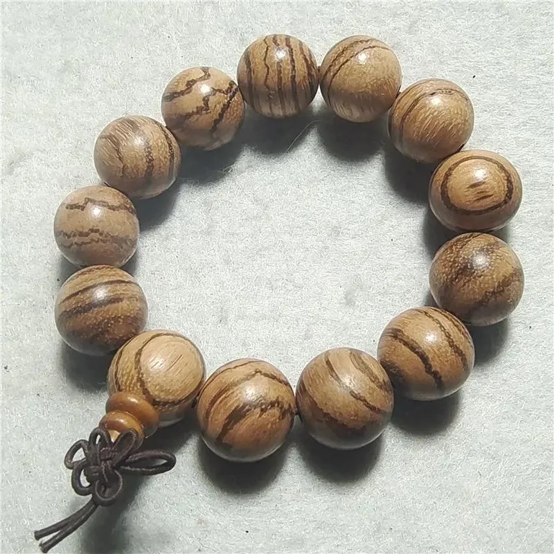 Bangle 1PC Men Bracelets Natural Vietnamese Aloes Wooden Round Shape 18MM Powerful Nature Beads Collections