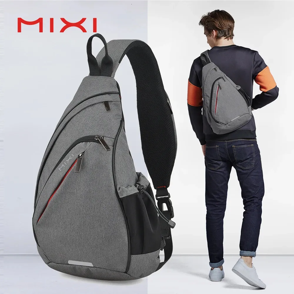 Mixi Männer Schulter Rucksack Frauen Sling Bag Umhängetasche USB Jungen Radfahren Sport Reise Vielseitig Mode Student Schule y240229