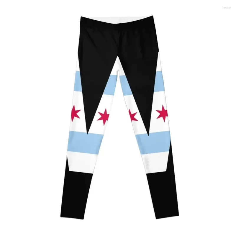 Active Pants Chicago Flag W Chi Town Leggings Push Up Fitness Harem Damen