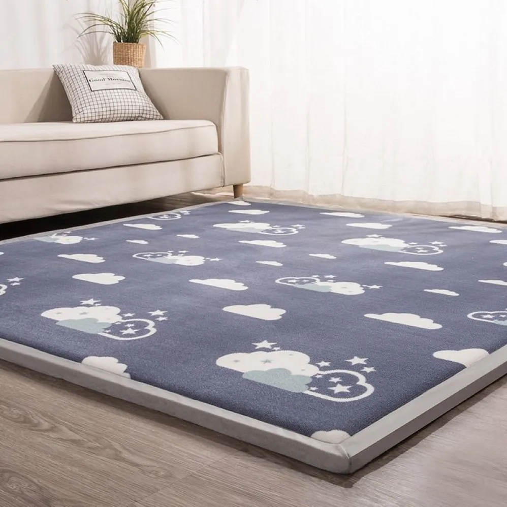 3CM Thicken tatami Carpets Coral fleece bedroom living room rug Baby Crawl mat Child Game carpet kids room Machine Washable Rugs T238Y