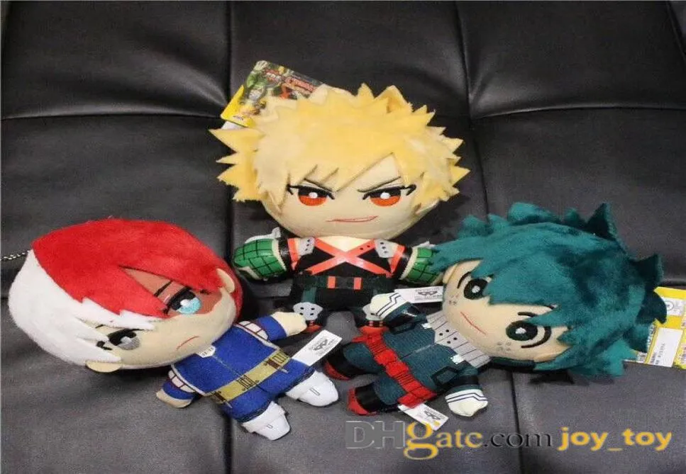 My Hero Academia Plush Toy 15cm fylld docka Figur Bag Pendant Key Chain Midoriya Izuku Bakugou Katsuki Todoroki So Doll Toys7171707