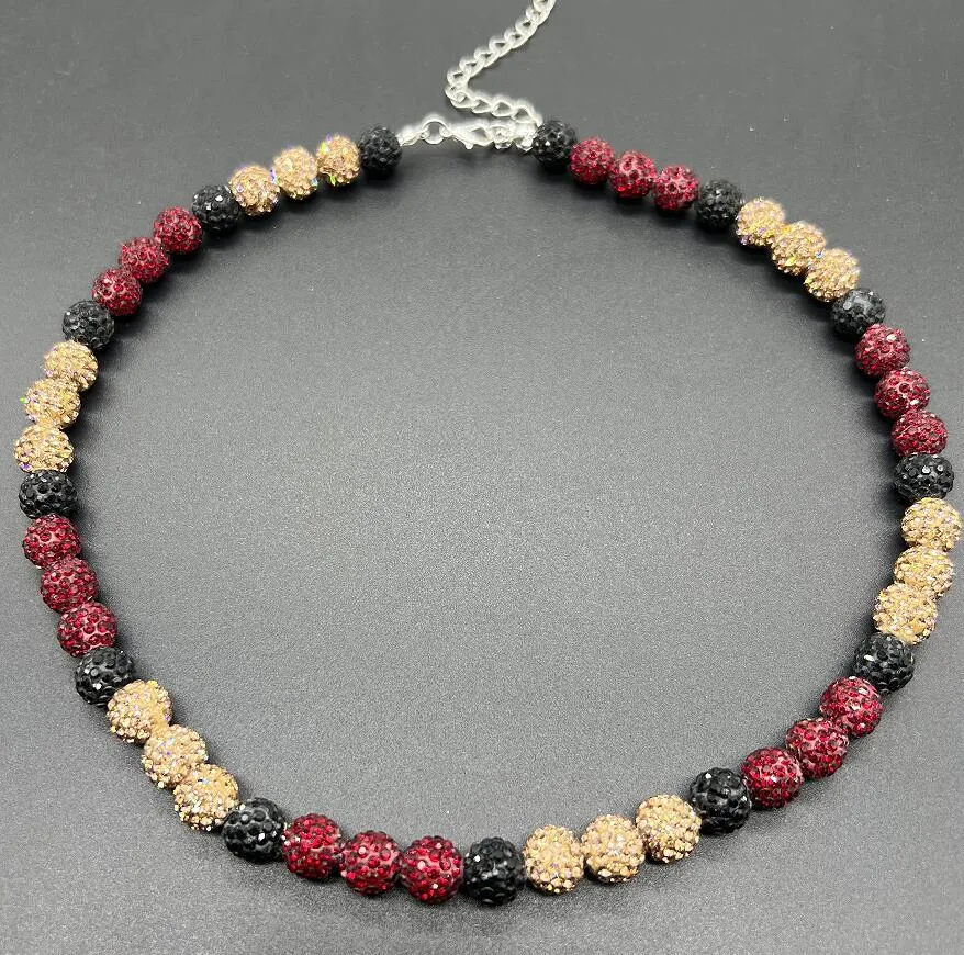 Softball Necklaces Rhinestone Beads Disco Ball Baseball Necklace