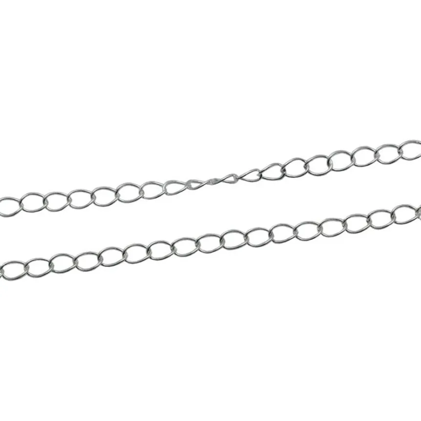 Beadsnice hela silverkedjan 925 Sterling Silver smycken Material ovala kedjor för halsband som säljs av Gram ID 33870294H