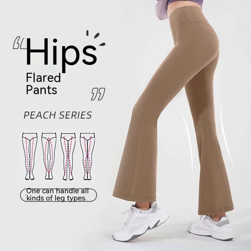 New 2024L U New High Waist Hip Lifting Bell-Bottoms Lulu Four Side Elastic Seamless Yoga ProfessionalPilates Exercise Fitness Pants