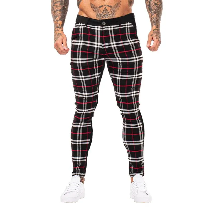 Byxor gingtto herr casual byxa skinng chino byxor bomull stretchig tyg hög midja manlig streetwear modemärke kläder zm3109