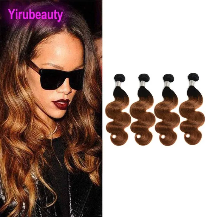 Extensions de cheveux brésiliens vierges 4 paquets 1B30 Ombre cheveux humains vague de corps Double trames 1b 30 produits de cheveux teints 6410222