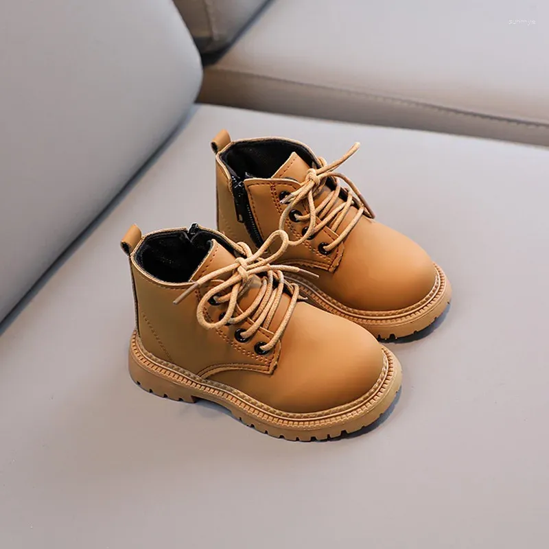 Botas outono inverno crianças meninos meninas estilo britânico bonito sapatos casuais infantil confortável antiderrapante pelúcia curto