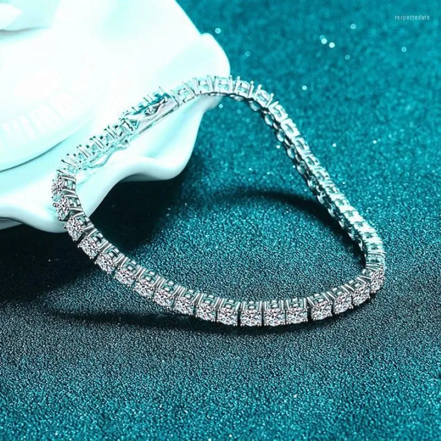 Bracelets à maillons 4mm, Bracelet de Tennis pour femmes, collier en argent Sterling 925 D VVS1, diamant de laboratoire, bijoux en pierres précieuses 283d