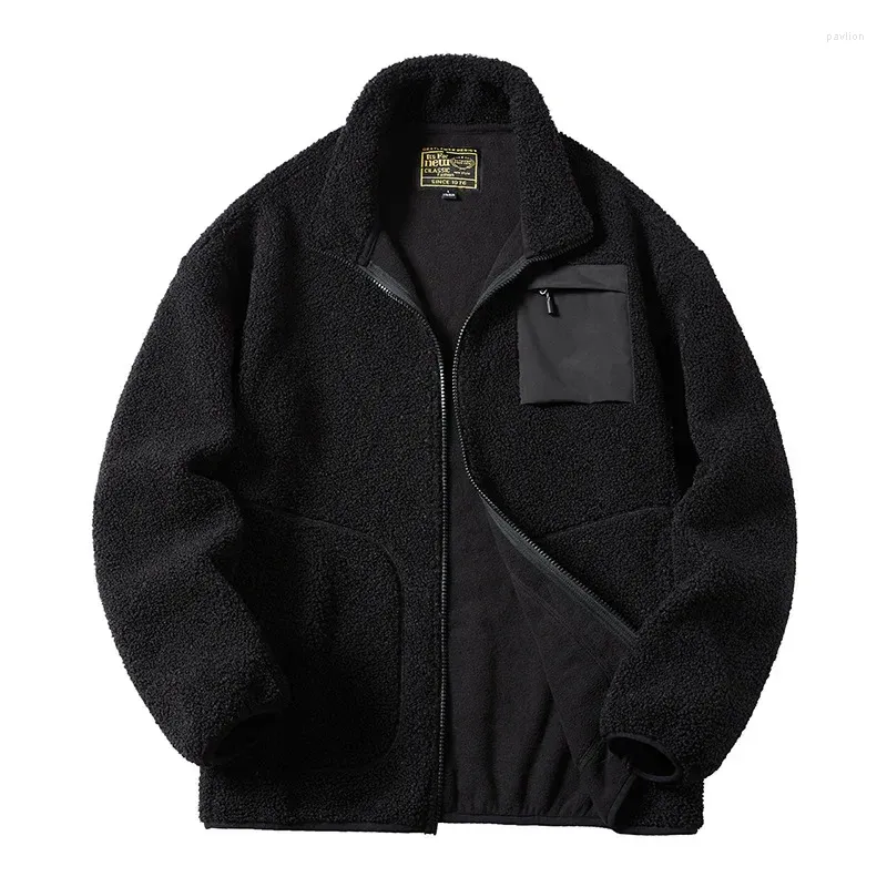 Män jackor vinter lamm ull nallrock män kvinnor kashmir fleece jacka tonåring par varma kläder 2024 pojke flickor varsity techwear våren