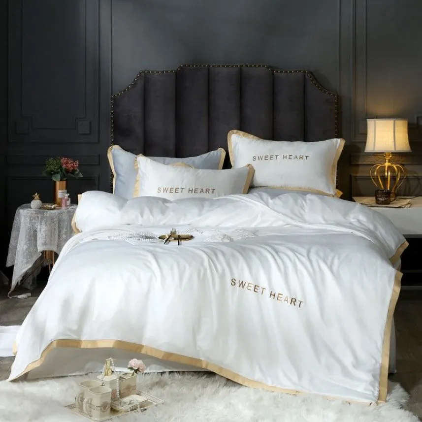 Casa têxtil conjuntos de cama adulto conjunto cama branco preto capa edredão rei rainha tamanho colcha breve roupas consolador t20253u