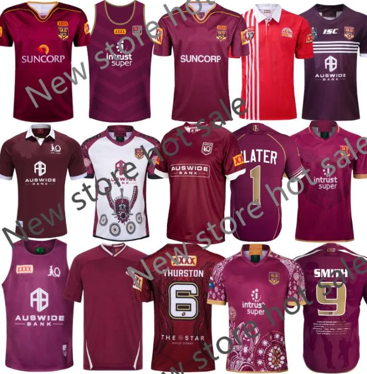 Qld maroons 2019 Treinamento em casa Slater Smith Nrl Rugby League Jerseys