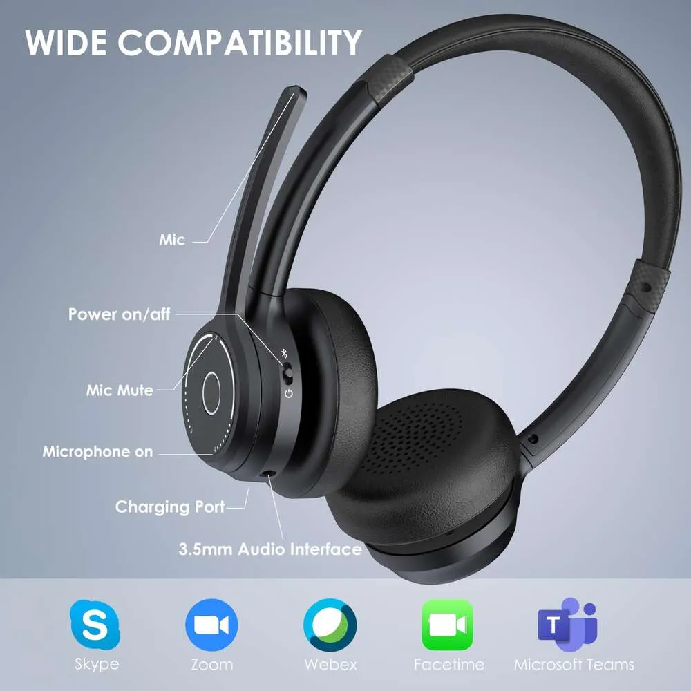 Wireless Noise Cancelling Bluetooth Headset iPhone and Computers