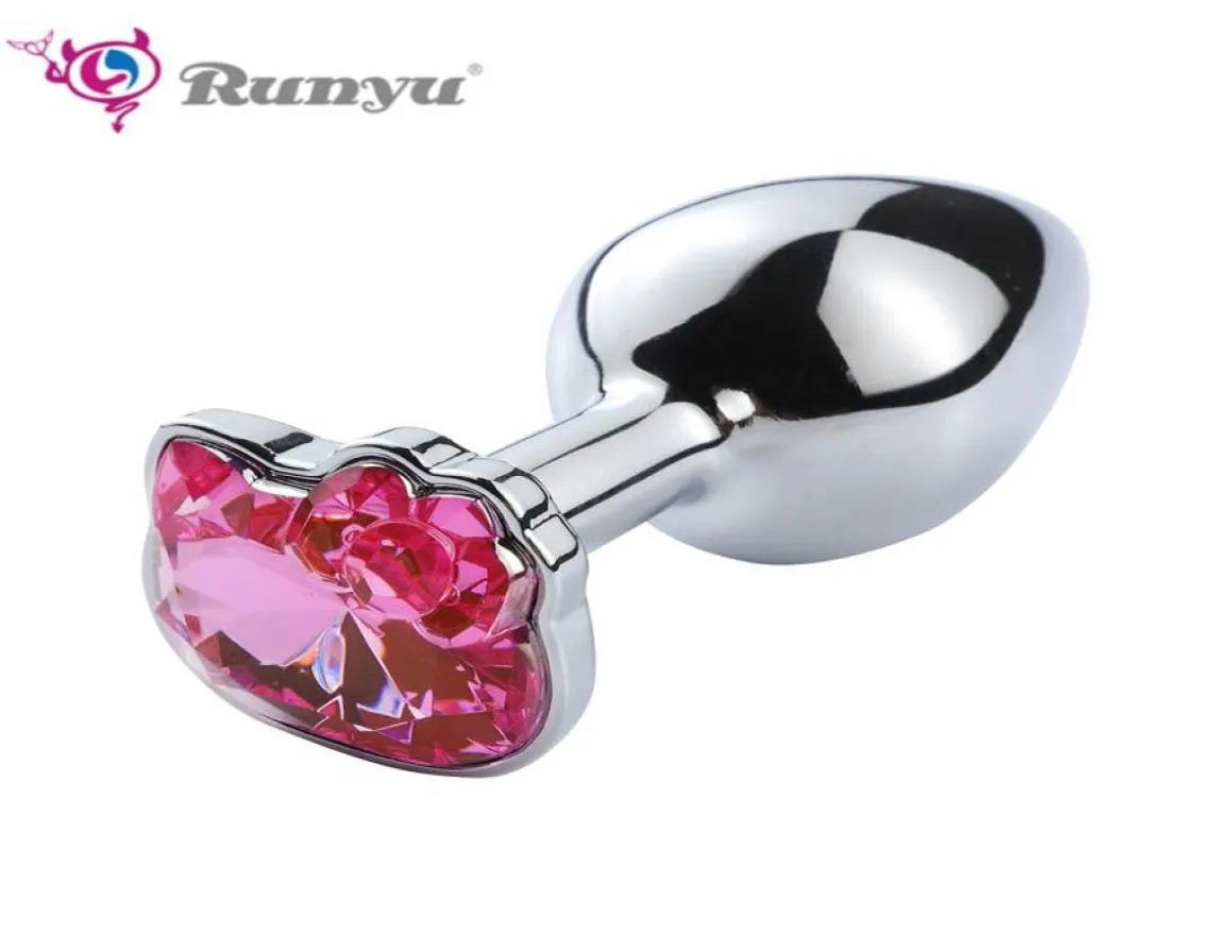 Analsexleksaker Small Crystal Cat Face Jewel Anal Butt Plug Prostate Massager Anal GSPOT Stimulation for Woman For Couples1510713