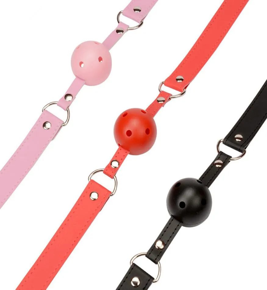 Cuir Bouche Ouverte Gag Ball Harnais Restrictions Jeux Érotiques Fixation Orale Fétiche BDSM Bondage Sex Toys Pour Couples Sexe Product4813048