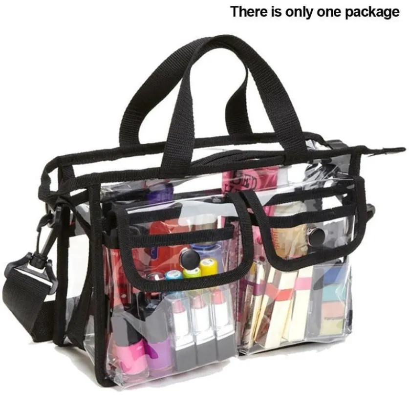 Organizer Toiletry Fashion Transparent Storage Case Travel Cosmetic Bag Portable Clothes Tote Bag1201a