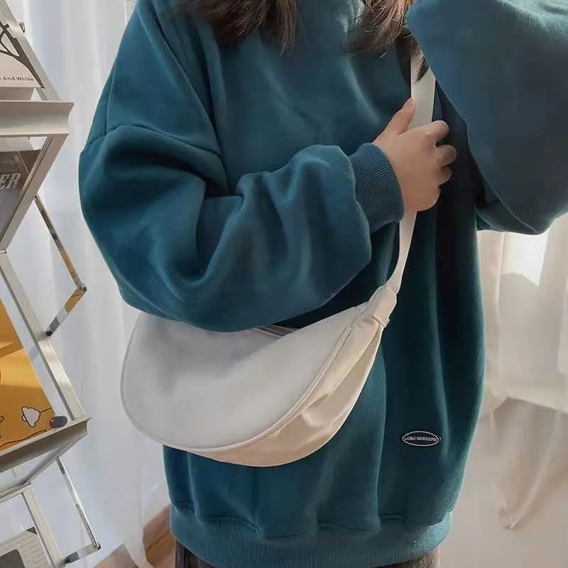 Sacs de courses en Nylon pour femmes, sac à bandoulière léger, petit corps sous les bras, épaule Simple