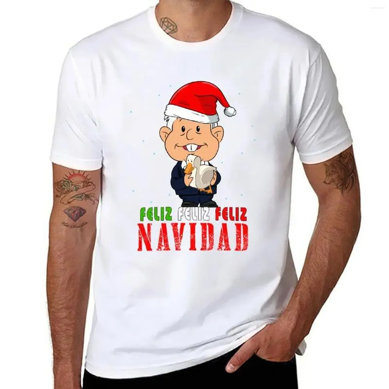 Men's Tank Tops AMLO Feliz Navidad Lopez Obrador Me Canso Ganso Christmas T-Shirt Summer Top Korean Fashion T Shirt Men