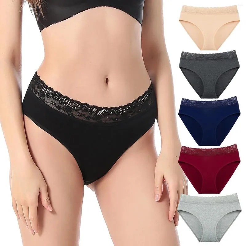 Women's Panties Personalit Big BuPads For Women Ladies Bikini Underwear No Show Cotton High Cut Lace Trim