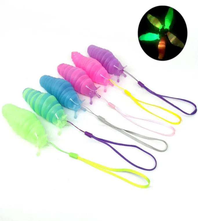 2022 New Luminous Toys Party Supplies Trumpet Caterpillar Keychain Slug Educational Body Wiggling Baby Toy6904288