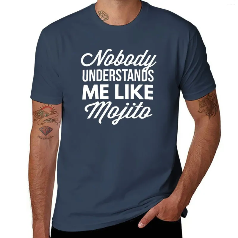 Herrtankstoppar ingen förstår mig som mojito t-shirt t-shirts man kort grafik t skjortor vanliga svarta män