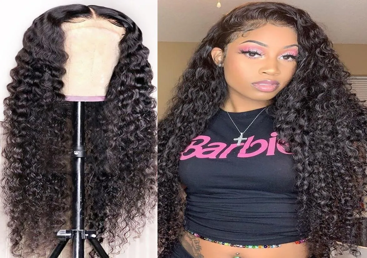 gluelless Lace Front Human Hair Wigs Deep Wave Lace Wig for Curly Human PreuckedヘアラインブラジルWIG2308138