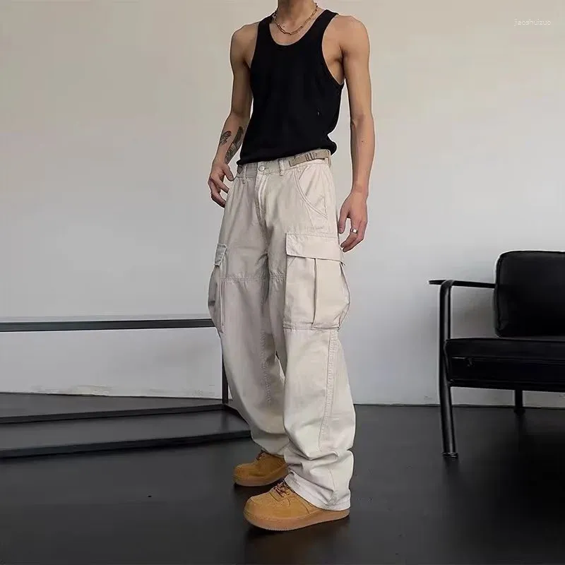 Pantalons pour hommes Hommes Hip Hop Multi Poche Lâche Casual Cargo Mode Baggy Pantalon de survêtement droit