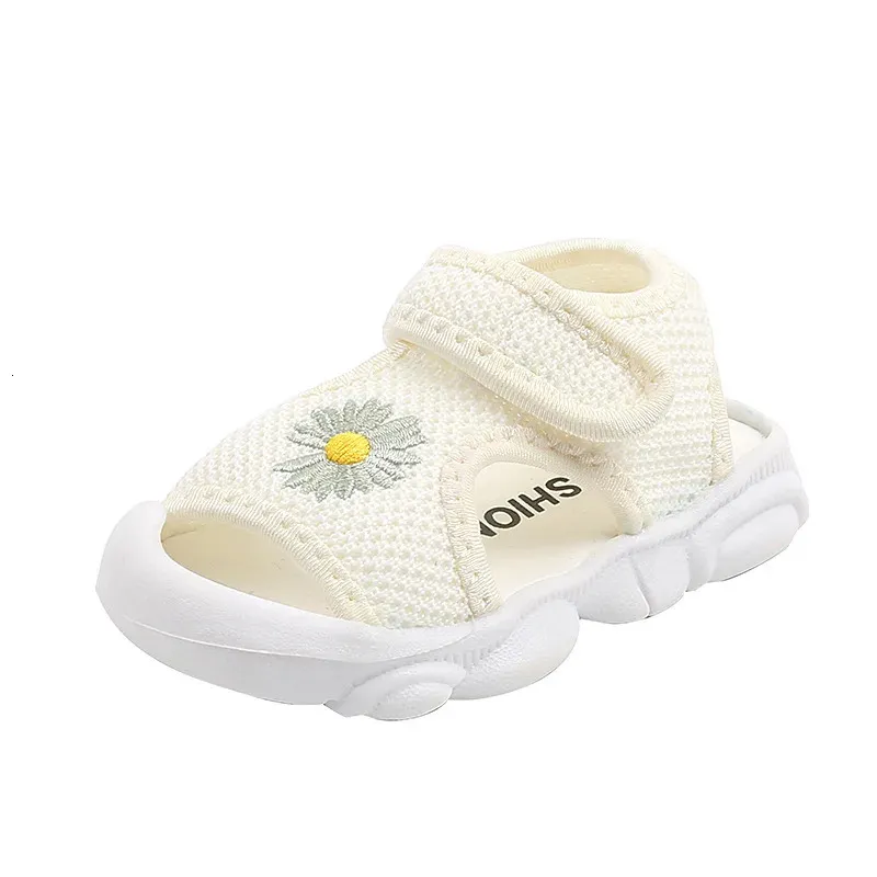 0-3 Years Summer Shoes Baby For Toddler Boys Girls Infant Shoes Girl Sandals Fashion Flower Mesh Breathable Sandals 240301