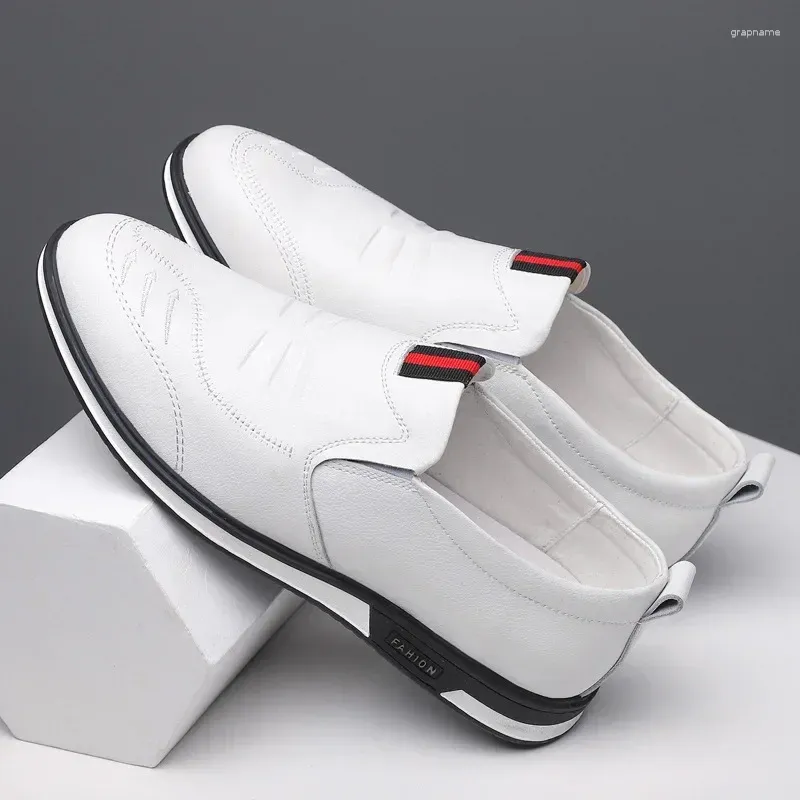 Casual Shoes Breathable Slip-on Leather Wholesale Price Sneakers Comfortable Custom Office For Men