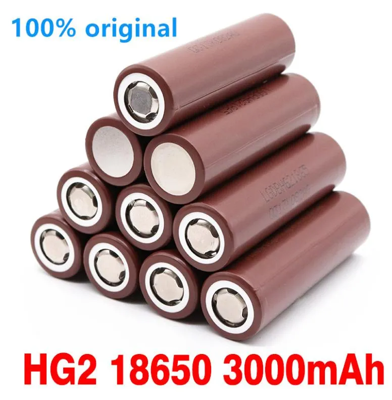 100 Orijinal HG2 18650 3000mAh Şarj Edilebilir Pil 36V Power1762538