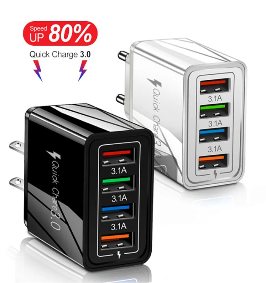 31A 4USB Wall Charger Fast Charging For Iphone Samsung phone Tablet Adapter3057897